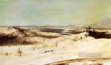 150の主題の芸術作品 Painting - オラナからの雪景色の眺め ハドソン川フレデリック・エドウィン教会